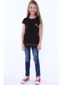 Tricou cu ananas negru NDZ37053 - Magazin online - Boutique